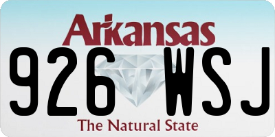 AR license plate 926WSJ