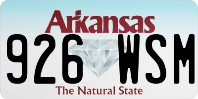 AR license plate 926WSM