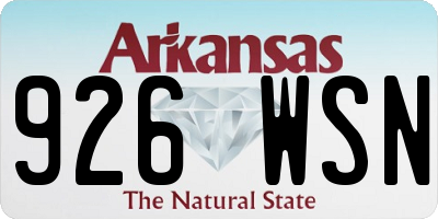 AR license plate 926WSN
