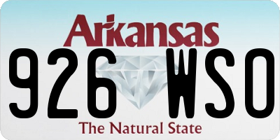 AR license plate 926WSO