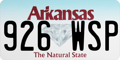 AR license plate 926WSP