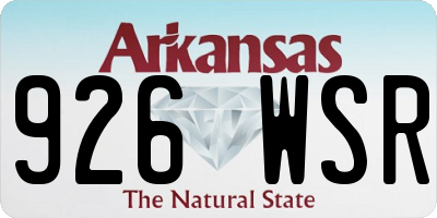 AR license plate 926WSR