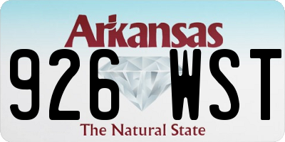 AR license plate 926WST