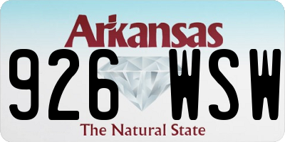 AR license plate 926WSW
