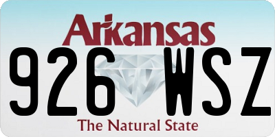 AR license plate 926WSZ