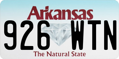 AR license plate 926WTN