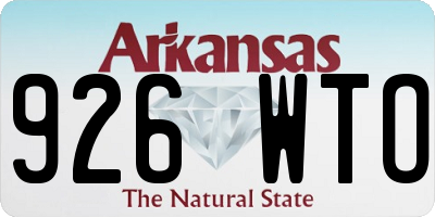 AR license plate 926WTO