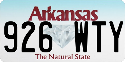 AR license plate 926WTY