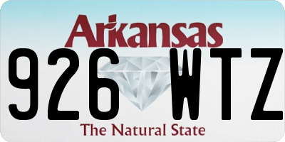 AR license plate 926WTZ