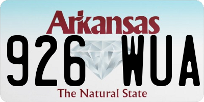 AR license plate 926WUA