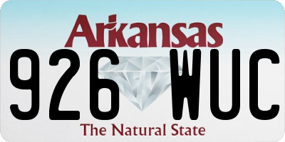 AR license plate 926WUC