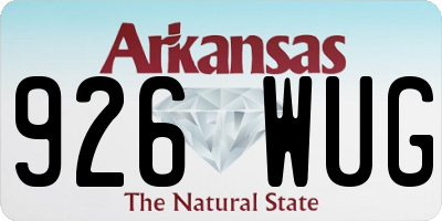 AR license plate 926WUG