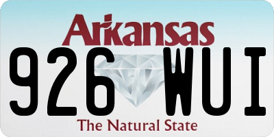 AR license plate 926WUI