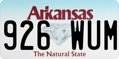 AR license plate 926WUM
