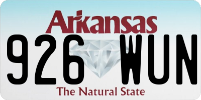 AR license plate 926WUN