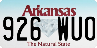 AR license plate 926WUO
