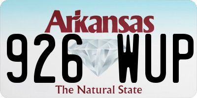 AR license plate 926WUP