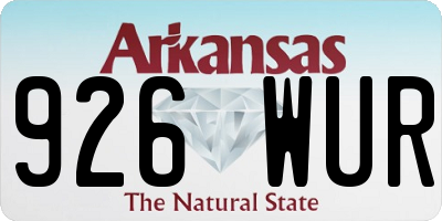 AR license plate 926WUR