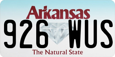 AR license plate 926WUS