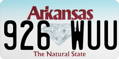 AR license plate 926WUU