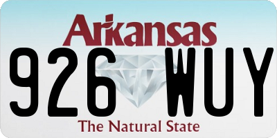 AR license plate 926WUY