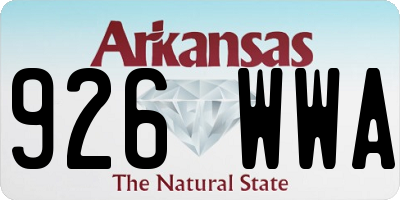 AR license plate 926WWA