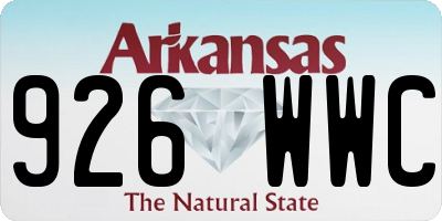 AR license plate 926WWC