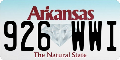 AR license plate 926WWI