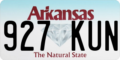 AR license plate 927KUN