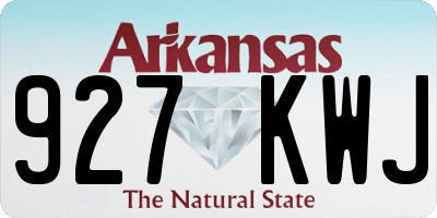 AR license plate 927KWJ