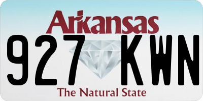 AR license plate 927KWN