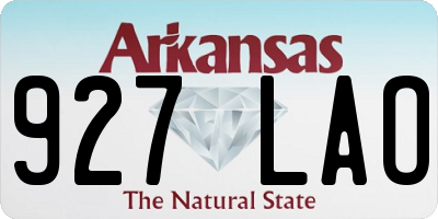 AR license plate 927LAO