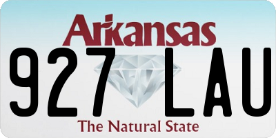 AR license plate 927LAU