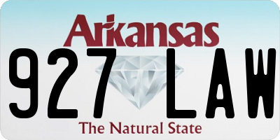 AR license plate 927LAW