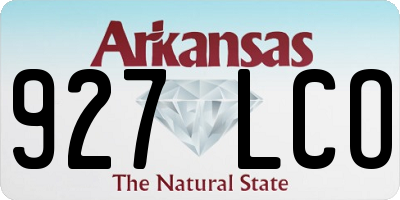 AR license plate 927LCO