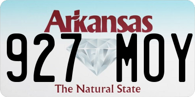 AR license plate 927MOY