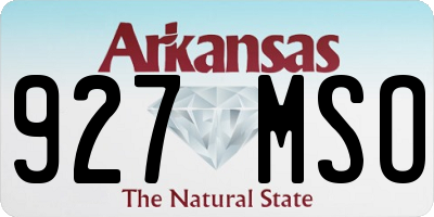 AR license plate 927MSO