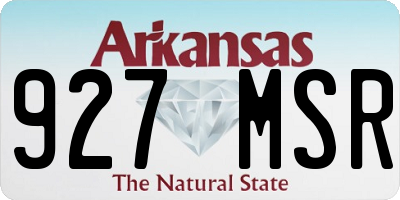 AR license plate 927MSR