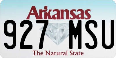 AR license plate 927MSU