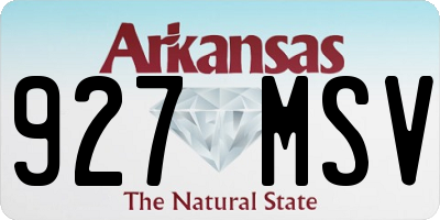 AR license plate 927MSV