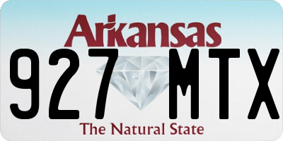 AR license plate 927MTX