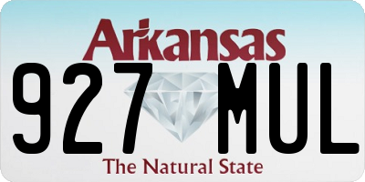 AR license plate 927MUL