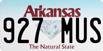 AR license plate 927MUS