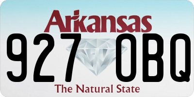 AR license plate 927OBQ