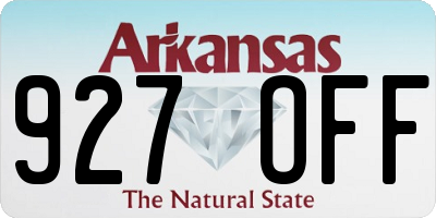 AR license plate 927OFF
