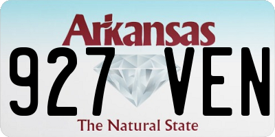 AR license plate 927VEN
