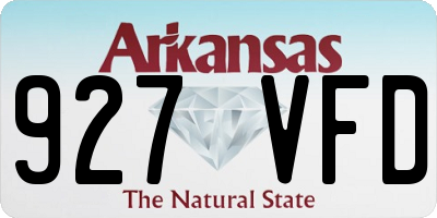 AR license plate 927VFD
