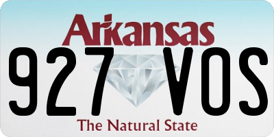 AR license plate 927VOS