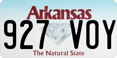 AR license plate 927VOY