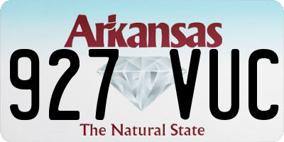AR license plate 927VUC